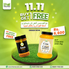 Cow Desi Ghee 2kg + Acacia Honey 500g